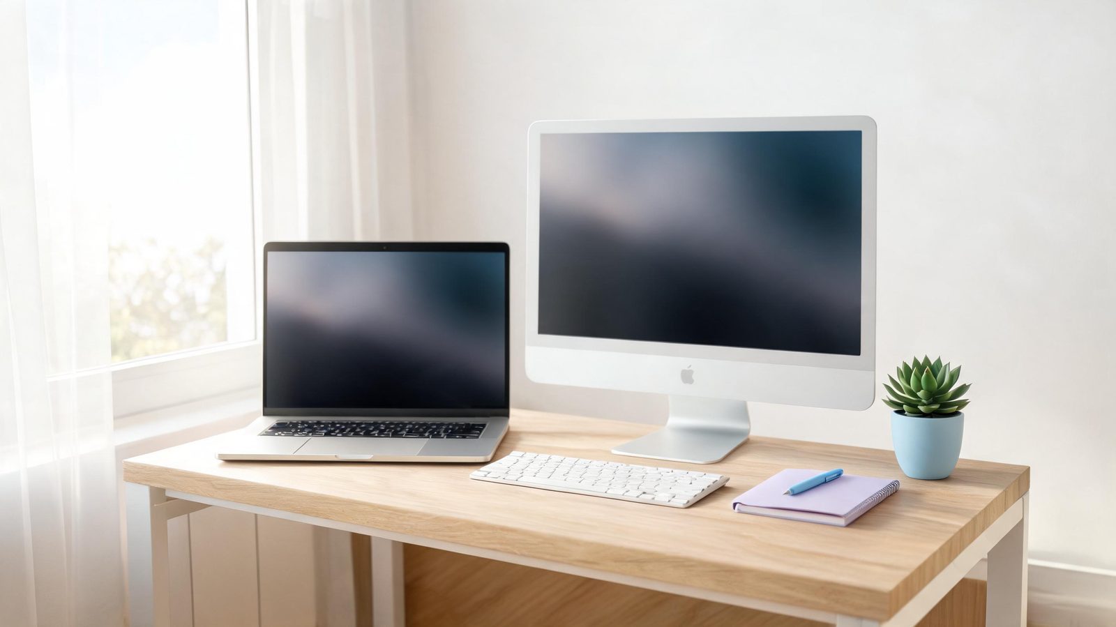 Developer workspace with build tooling on screen